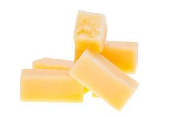 pieces of cheese isolated