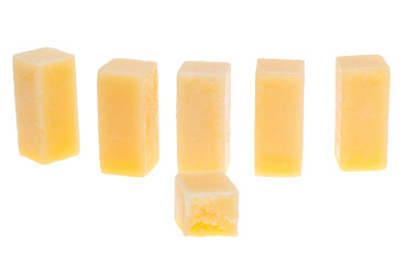 pieces of cheese isolated