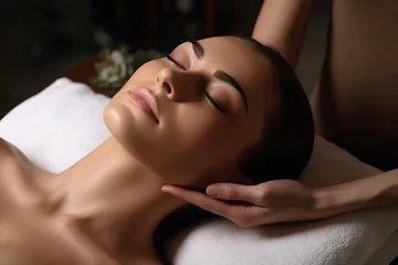 Photo sur Plexiglas Salon de massage beauty therapy and massage to a woman in a beauty center