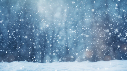 Snowy forest background, winter wonderland, snow covered trees, sky, tranquil scene