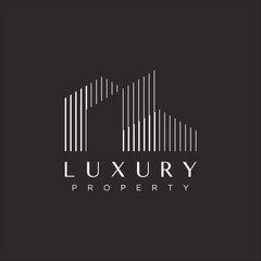 luxury property real estate logo vector