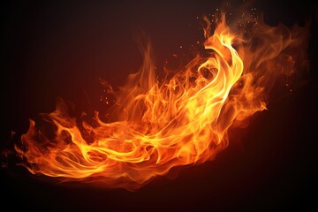 Fototapeta na wymiar Fire flames isolated on black background. Realistic vector fire flames. Beautiful stylish fire flames, AI Generated