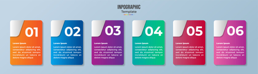 Infographic template for business. 6 Steps Modern Timeline diagram presentation vector infographic