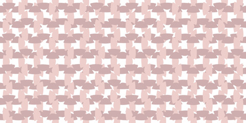 Beige and pink background of interlaced horizontal and vertical curved stripes. Abstract endless texture of wicker canvas. Vector seamless pattern for wrapping paper, giftwrap, surface texture, print