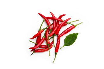 Red chili peppers on white background
