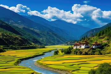 Rice terraces in Sapa, Vietnam. Sapa is one of the most beautiful villages in Vietnam, Bhutan,...