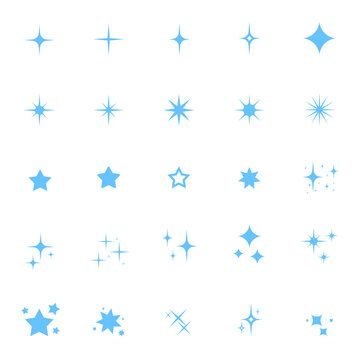 star icon pack. star symbol pack. isolated background. cute and minimalist.