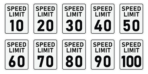 driving speed limit set sign. printable traffic signs and symbols.