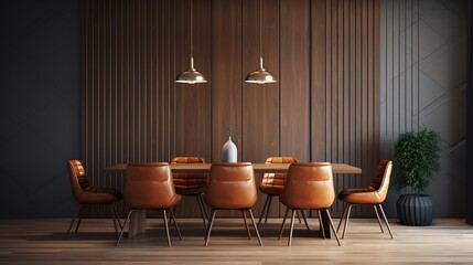dining room. wooden minimalism