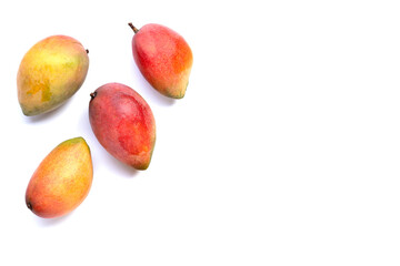 Tropical fruit, Mango on white background.