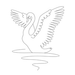 Black swan line art style