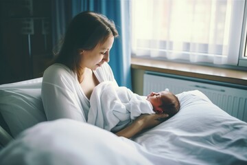 Mother newborn baby birth. New member. Generate Ai - obrazy, fototapety, plakaty
