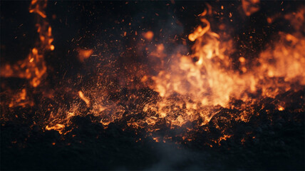 Fototapeta na wymiar fire burning in the fireplace