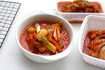 Kimchi korea food, cucumber kimchi