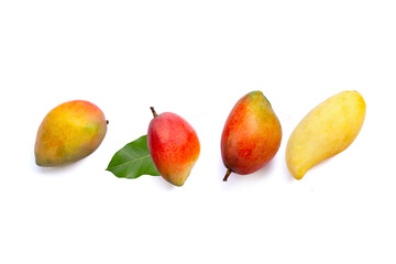 Tropical fruit, Mango with on white background.