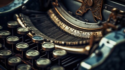 old typewriter on a wooden table