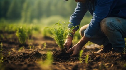 farmer planting rice. Generative AI