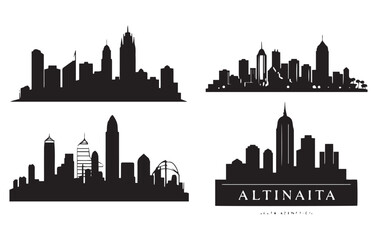 Atlanta Georgia skyline silhouette,Atlanta skyline, monochrome silhouette. Vector illustration.