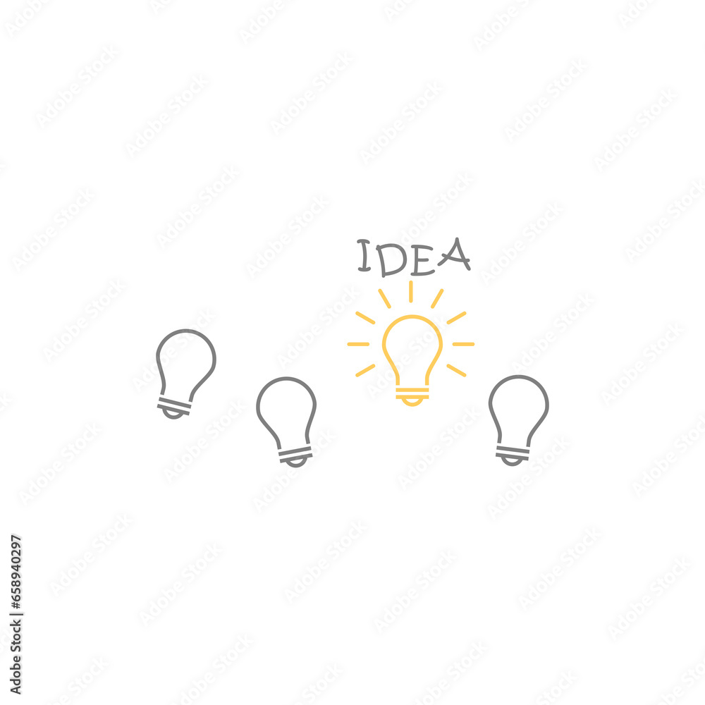 Poster light bulb idea icon isolated on transparent background