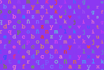 Light multicolor, rainbow vector cover with english symbols.