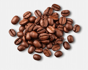 Naklejka premium Roasted Coffee Beans Close Up - Generated by Generative AI