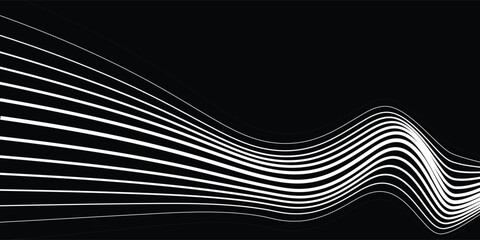 abstract black and white background art wave design, Eps 10