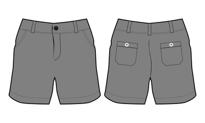 chino short pant mock up template vector illustration