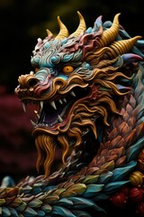 Portrait of a colorful asian dragon.