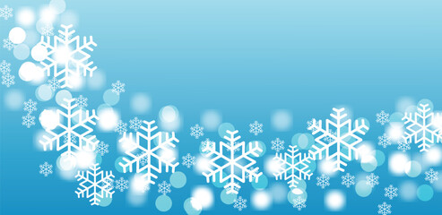 Fototapeta na wymiar Winter background with snowflakes and Christmas background. Vector illustration for your design.