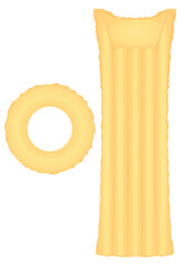 Yellow water bed and ring. vector illustration