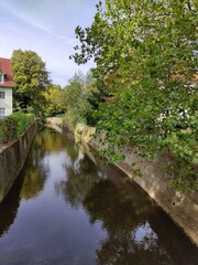 Fototapeta na wymiar Halberstadt - Gewässer im Herbst
