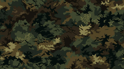 Army Green Forest Camouflage seamless pattern wallpaper illustration on black background - obrazy, fototapety, plakaty