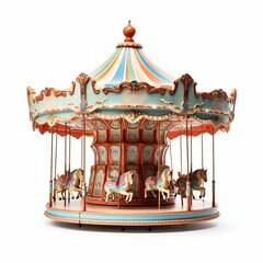 Carousel Isolated on White Background. Generative ai