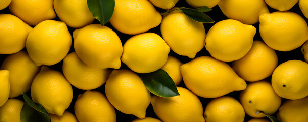 un arrière-plan rempli de citrons jaunes - bannière web