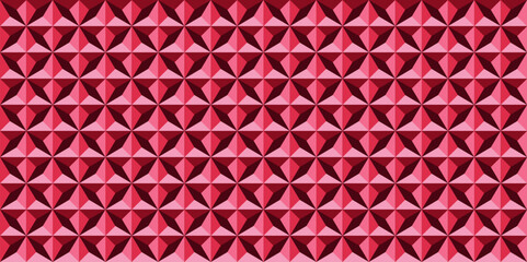 3D Pink star seamless geometric texture with relief effect background