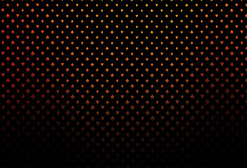 Dark red, yellow vector background with cards signs.