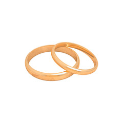 Male and female wedding rings, 3D rendering.