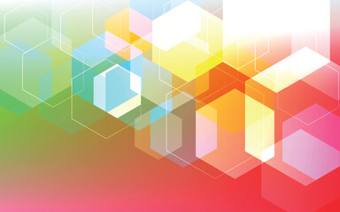 Colorful geometric abstract background overlap layer with  hexagon shape decoration.