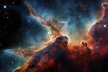Endless Universe, Colorful nebular galaxy stars and clouds, generative ai