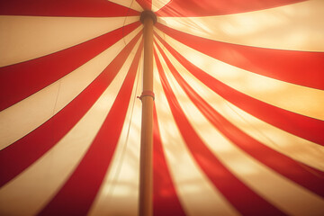 Circus tent seen from inside. Generative AI - obrazy, fototapety, plakaty