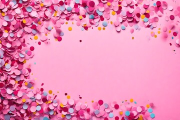 party birthday celebration concept,giftbox,balloon,confetti and streamers background copy space for text