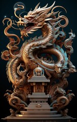 Fototapeta premium Chinese dragon table decoration