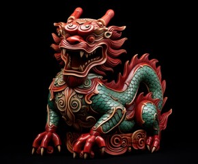 Naklejka premium Chinese dragon statue decoration