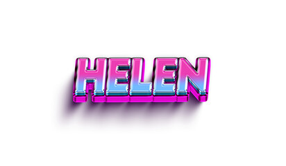 Helen Colorful 3d Abstract Text name