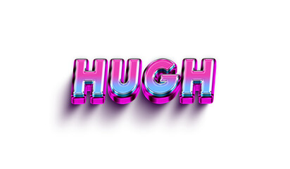 Hugh Colorful 3d Abstract Text name