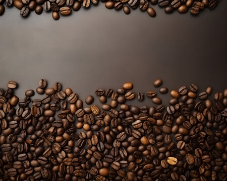 Roasted Coffee Beans Close Up - Generated by Generative AI