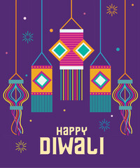 Vector happy Diwali the Indian festival celebration flat design
