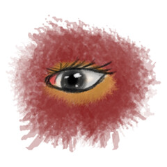 female eye with eyelashes