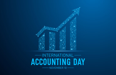 International accounting day, november 10. Low poly style design. Holiday concept for banner vector isolated on geometric background.