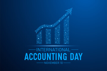 International accounting day, november 10. Low poly style design. Holiday concept for banner vector isolated on geometric background.
